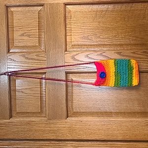 Crocheted Crossbody bag, rainbow,  OS